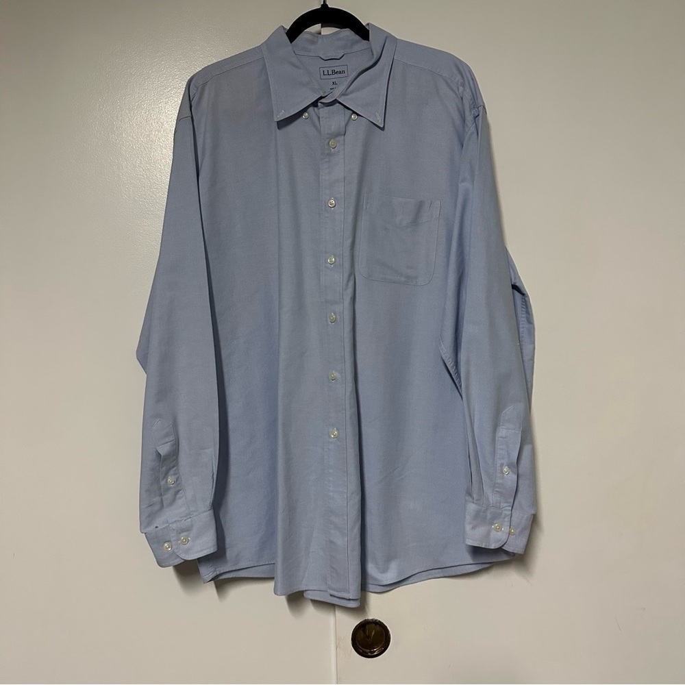 L.l. Bean Mens Classic Button Down Light Blue Oxford Shirt XL-Reg
